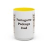 15oz Portuguese Podengo Dog Dad Mug, Yellow, front view