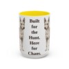 15oz Funny Portuguese Podengo Mug, Yellow, front view