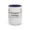 15oz-portuguese-podengo-mug-latin-navy 15oz Portuguese Podengo Latin Mug, Navy, front view