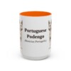 15oz-portuguese-podengo-mug-latin-orange 15oz Portuguese Podengo Latin Mug, Orange, front view