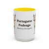 15oz-portuguese-podengo-mug-latin-yellow 15oz Portuguese Podengo Latin Mug, Yellow, front view