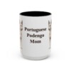 15oz Portuguese Podengo Dog Mom Mug, Black, front view