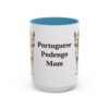 15oz Portuguese Podengo Dog Mom Mug, Light Blue, front view