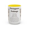 15oz Portuguese Podengo Mug, Yellow, front view