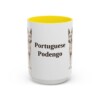 15oz Portuguese Podengo Mug, Yellow, front view