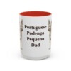 15oz Portuguese Podengo Pequeno Dog Dad Mug, Red, front view
