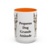 15oz Funny Portuguese Podengo Pequeno Mug, Orange, front view
