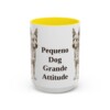 15oz Funny Portuguese Podengo Pequeno Mug, Yellow, front view