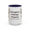 15oz Portuguese Podengo Pequeno Latin Mug, Navy, front view