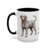 15oz Funny Portuguese Water Dog Mug, Black, left side view