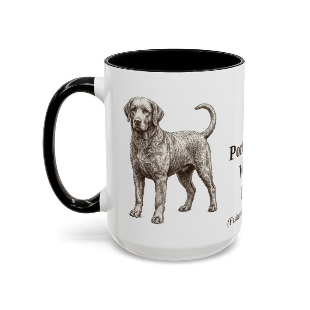 15oz-portuguese-water-dog-mug-latin-black-left 15oz Portuguese Water Dog Latin Mug, Black, left side view