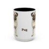 15oz Pug Mug, Black, front view