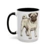 15oz Pug Mug, Black, left side view