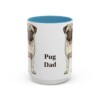 15oz Pug Dog Dad Mug, Light Blue, front view
