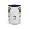 15oz Pug Dog Dad Mug, Navy, front view