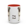 15oz Pug Dog Dad Mug, Red, front view