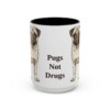 15oz Funny Pug Mug, Black, front view