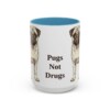 15oz Funny Pug Mug, Light Blue, front view