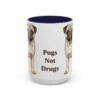 15oz Funny Pug Mug, Navy, front view