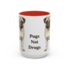 15oz Funny Pug Mug, Red, front view
