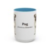 15oz Pug Latin Mug, Light Blue, front view