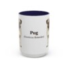 15oz Pug Latin Mug, Navy, front view