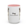15oz Pug Latin Mug, Pink, front view