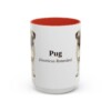 15oz Pug Latin Mug, Red, front view