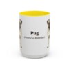 15oz Pug Latin Mug, Yellow, front view