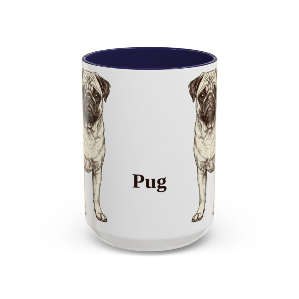 15oz Pug Mug, Navy, front view