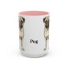 15oz Pug Mug, Pink, front view