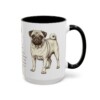 15oz Pug Mug, Black, right side view