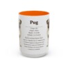 15oz Pug Mug, Orange, front view