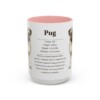 15oz Pug Mug, Pink, front view