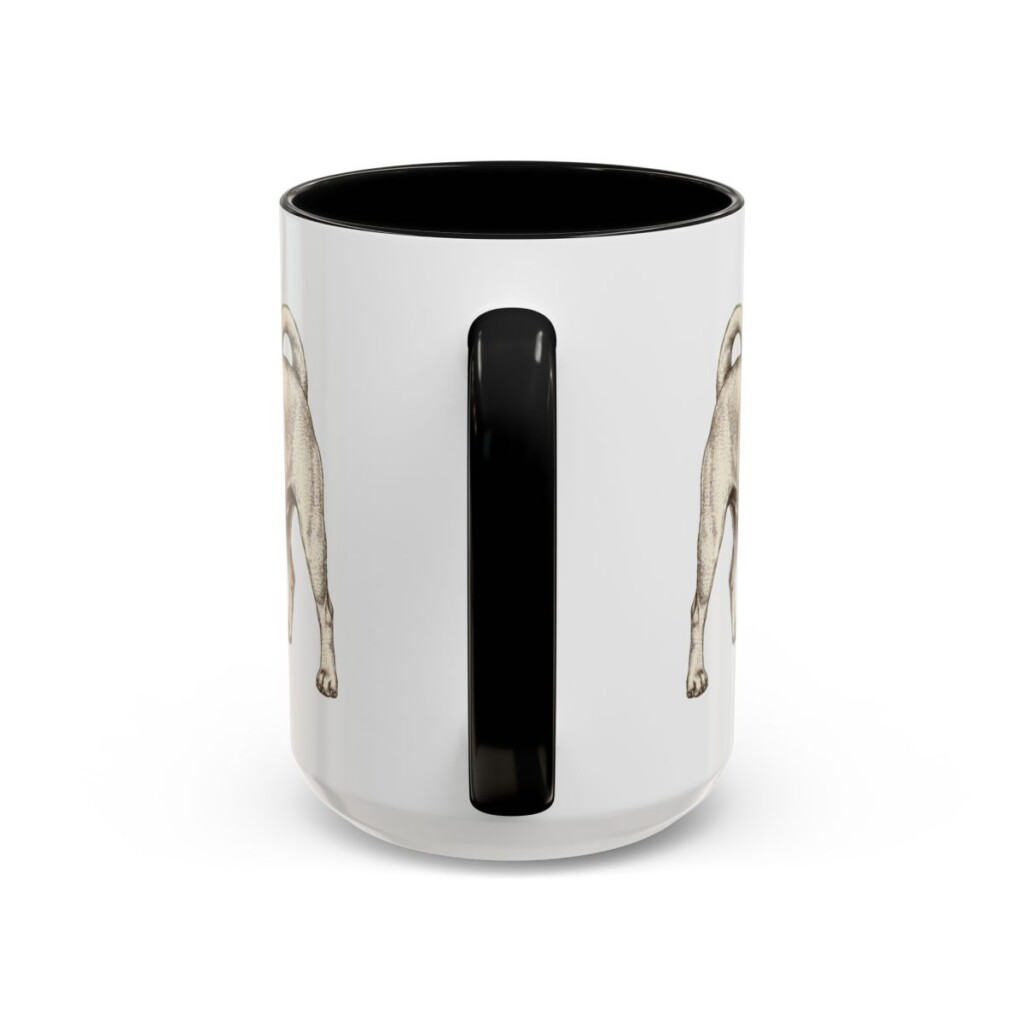 15oz Puggle Mug, Black, back view