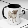 15oz-puggle-mug-dad-black-context-2 15oz Puggle Dog Dad Mug, Black, lifestyle photo