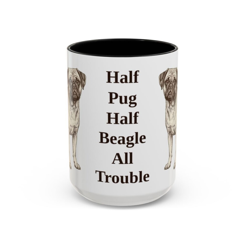 15oz-puggle-mug-humor-black-front 15oz Funny Puggle Mug, Black, front view
