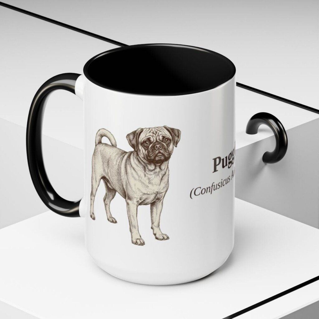 15oz-puggle-mug-latin-black-context-2 15oz Puggle Latin Mug, Black, lifestyle photo