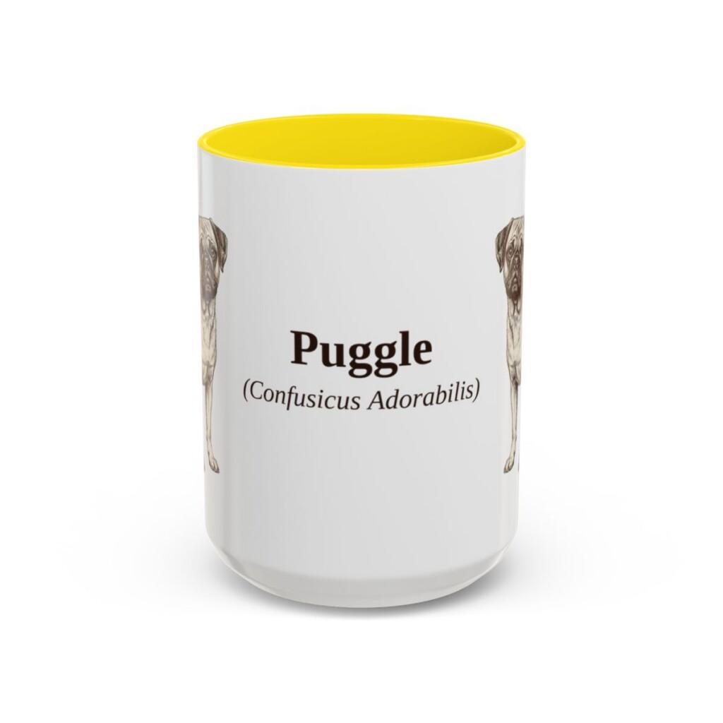 15oz-puggle-mug-latin-yellow 15oz Puggle Latin Mug, Yellow, front view