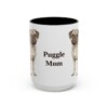 15oz Puggle Dog Mom Mug, Black, front view