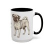 15oz Puggle Dog Mom Mug, Black, right side view