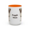 15oz Puggle Dog Mom Mug, Orange, front view