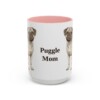 15oz Puggle Dog Mom Mug, Pink, front view