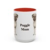 15oz Puggle Dog Mom Mug, Red, front view