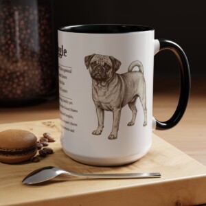 15oz Puggle Mug, Black, lifestyle photo