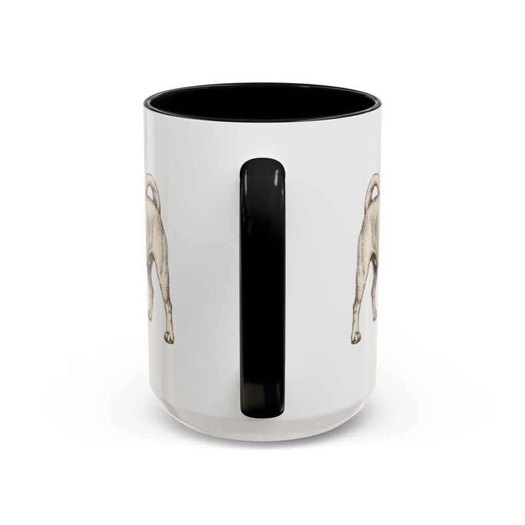 15oz Puggle Mug, Black, back view