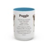 15oz Puggle Mug, Light Blue, front view