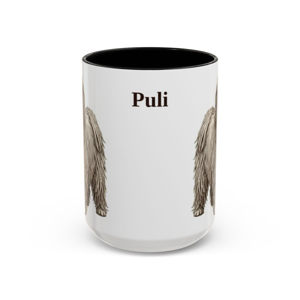 15oz Puli Mug, Black, front view