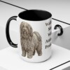 15oz Funny Puli Mug, Black, lifestyle photo