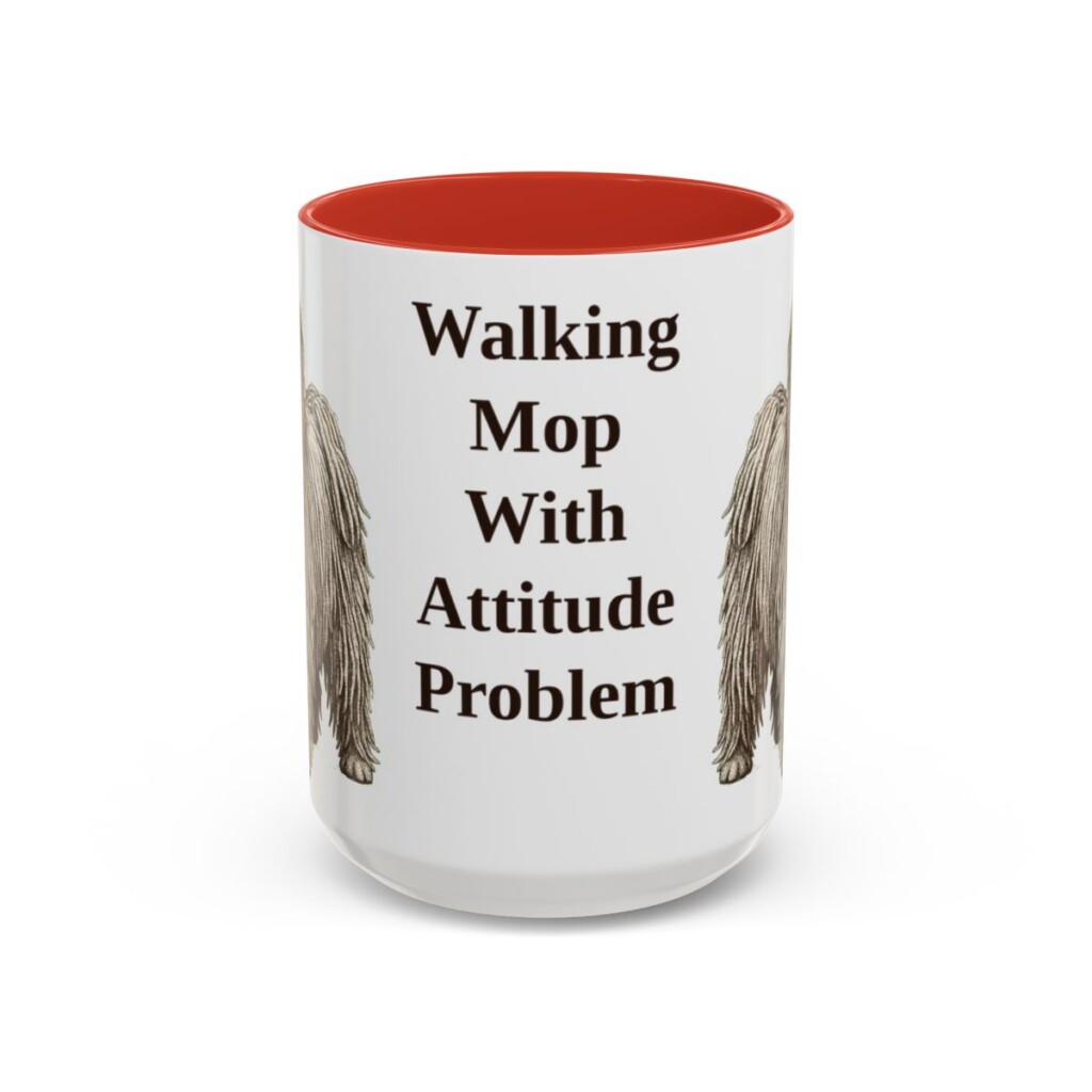 15oz Funny Puli Mug, Red, front view
